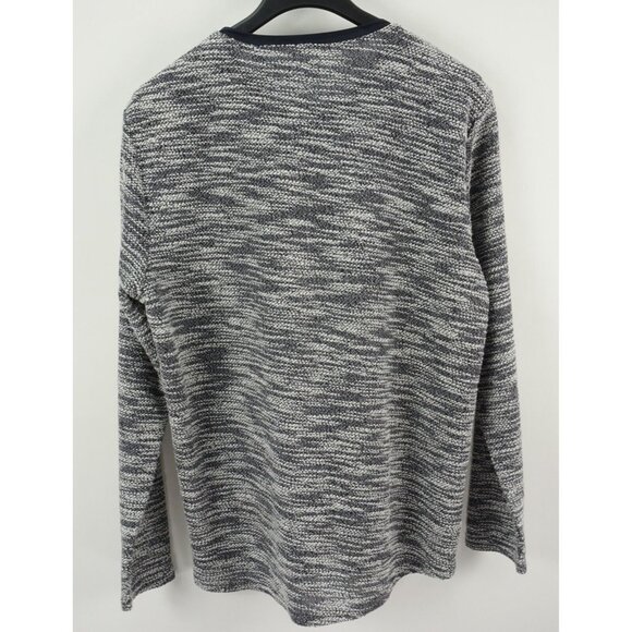 New 7 Diamonds Burgos Men's 2XL Navy Blue & White Heather Loop Knit Crew Sweater - Picture 2 of 9